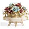 Capodimonte Soprammobile Centrotavola in Porcellana Capodimonte con Fiori Rose Swarovski +++