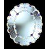 Arte di Murano Specchio ovale con fiori in Vetro di Murano Oro azzurro inciso a mano in Italia