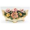 Capodimonte Centrotavola Ovale Gondola con Fiori Multicolore in Porcellana Capodimonte Oro =