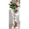 Capodimonte Sonda Vasi Ceramica Set Vaso con Colonna Portavasi Bianco Cachepot Fiori Capodimonte