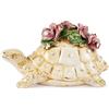 Capodimonte Statuina in porcellana con rose fiori Capodimonte statuetta animali Tartaruga di