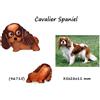 Vanca Portachiavi Pelle unisex uomo Cane Cavalier Spaniel 3D portachiave cani in cuoio