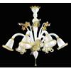 Arte di Murano Lampadario in Vetro di Murano classico con oro 24 Fatto a mano in Italia 6 Luci