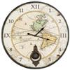 Poli Orologio muro tondo pendolo legno parete cucina vintage mappamondo orologi nuovo