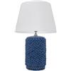 Caltagirone, Sofia Lampada lume da tavolo abatjour in ceramica pigna moderna design italiana blu da