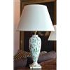 Luigi Grego Lampada da tavolo in maiolica italiana ceramica lucida decorata lume da appoggio