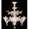 Arte di Murano Lampadario veneziano in Vetro di Murano con oro zecchino 24 made in Italy 6 Luci