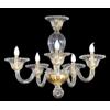 Arte di Murano Lampadario veneziano in Vetro di Murano con oro 24 Fatto a mano in Italia 5 Luci
