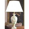 Luigi Grego Lampada da tavolo in maiolica italiana floreale ceramica lucida lume da appoggio