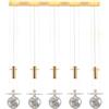 Arte di Murano Lampadario a sospensione Moderno Vetro di Murano Originale Made in Italy 5 led
