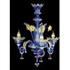 Arte di Murano Lampadario soffitto in Vetro di Murano con oro 24K Fatto a mano in Italia 3 Luci