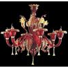 Arte di Murano Lampadario veneziano in Vetro di Murano con oro 24 Fatto a mano in Italia 6 Luci