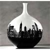 Artefice Bottiglia New York City Grande Mela Ceramica Vaso Soprammobile Dipinta a Mano ^