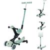 Globber - GO-UP DELUXE LIGHTS ECO 360 - monopattino evolutivo a 3 ruote con seduta girevole a 360°, poggiapiedi, luci LED e materiali sostenibili, per bambini da 15 mesi a 6 anni - verde pistacchio