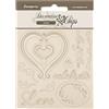 Stamperia - Decorative Chips for Scrapbooking, Albums, Card Making, and Bullet Journalling, Laser Cut Cardboard Shapes, Easy to Glue, Perfect for Crafts and Gifting (Timeless, Hearts)