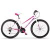MBM Bici mtb 27,5 district 18 velocità bianco rosa donna ragazza mbm