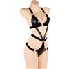 Body In Finta Pelle Per Donne, Hollow Out, Lingerie Erotica, Look Bagnato, Nero