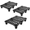 EMPOTEC 3 BANCALI PALLET 80x60x14cm PLASTICA NERA PORTATA STATICA 600KG DINAMICA 250KG
