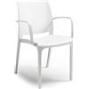 BICA Sedia per Esterni Impilabile Polipropilene 56x56x80 Bianco Volga Armchair BICA