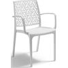 BICA Sedia per Esterni Impilabile Polipropilene 56x56x81 Bianco Ninfa Armchair BICA