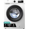 Hisense Lavatrice Slim WFQP701219VM Carica Frontale 45 cm 7 kg 1200 Giri A
