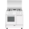 Glem Gas AR856EX Cucina Combi 80x50 cm Bianca 5 Fuochi Forno Elettrico 49L