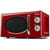 Girmi FM21 Forno Microonde Combinato, Vintage Design, 20 Litri, 700+800W, Rosso