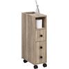 Nova Deco Armadietto Da Bagno A Colonna Design Compatto 4 Ruote Rovere 834D56AK