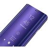 Newtop Custodia Clear View Blu per Samsung Galaxy S9 - Cover Specchio a Libro Notifiche