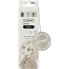 Copic Ciao Shade Set Light Warm Gray, 3 pennarelli Twin con punta media e spazzolata, incl. Multiliner Warm Gray 0,3 mm