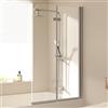 EMKE Vasca da bagno pieghevole per vasca da bagno, 100 x 140 cm, 2 pezzi, divisorio per doccia per vasca da bagno, 6 mm, vetro di sicurezza