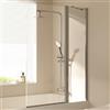 EMKE Vasca da bagno da doccia per vasca da bagno, 100 x 140 cm, pieghevole con parete laterale, divisorio per doccia per vasca da bagno, parete pieghevole da 6 mm, vetro di sicurezza