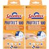 Spontex Guanti Monouso Protect 100, Guanti in Vinile, Ipoallergenici, Senza Polvere e Senza Lattice, Confezione da 200 Pezzi, Taglia M