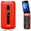 Brondi TELEFONO CELLULARE BRONDI PRESIDENT A CONCHIGLIA ROSSO TASTI GRANDI