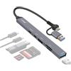 aglow.it Card reader + Hub USB Doppiatore USB 3.0 e Usb 2.0 + Lettore Card Sd e Tf micro