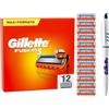Gillette Fusion 5 Lamette Da Barba, 12 Ricambi Da 5 Lame, Delicatezza Insuperabile, Rasatura Scorrevole Con Striscia Lubrificante, Fino A 1 Mese Di Rasatura Con 1 Lametta, Penna Inclusa