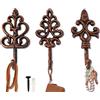 Comfify Set di 3 Ganci Appesi in Ghisa Shabby Chic - Stile Rustico - Colore Dorato e Rame - Fascino della Campagna Francese
