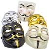 Yabber Maschera V for Vendetta [5 pezzi] colori come mostrato - ideale per costumi di Halloween (Anonymous/Guy Fawkes) - Maschera da uomo (nero/bianco/oro/argento/marrone chiaro)