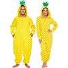 Funziez! Silver Lilly Slim Fit - Pigiama da Adulto con Ananas - Giallo - Small