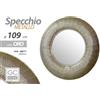 GC SPECCHIO DA PARETE METALLO SPECCHIERA VINTAGE RETRò CORNICE ORO MODERNO 109 cm