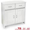 GS MOBILE ARMADIO BASSO SALOTTO CUCINA BAGNO 2 CASSETTI 2 ANTE BIANCO 80*79*35 cm