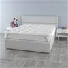 Italian Bed Linen TOPPER PLUS TRAPUNTATO CON ELASTICI Bianco Matrimoniale 160x195 cm