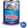 Morando 6x Miglior Gatto Barattolo 405 Grammi Bocconcini Pesce