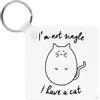 Gift Base Io Sono Non Singolo I Hanno Un Gatto Portachiavi - Crazy Cat Lady Gattino