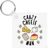 Gift Base Portachiavi Uomo Del Formaggio Pazzo Stelle Scherzo Divertente Halloumi Cheddar