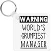 Gift Base Avvertenza World's Grumpiest Manager Portachiavi Awesome Best Boss Divertente
