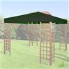 TELO TETTO TOP COPERTURA PER GAZEBO LEGNO 3X3 POLIESTERE VERDE QUADRATO 300X300