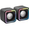 Mars Gaming MSCUBE Black, Compact RGB Gaming Speakers, 8W DSP Sound Processor, V