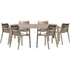 COSE DA CASA Tavolo S-c-a-b- PER3 Estensibile max 220cm Grande 6 Sedie Sunset Tortora Impila