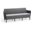 KETER ITALIA spa Set Divano da Giardino in Resina Salemo con Cuscini 3 Posti Graphite Keter